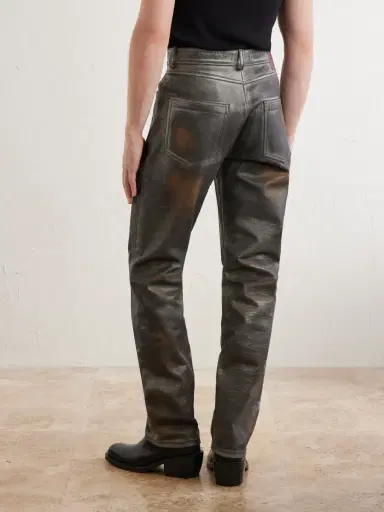 424 Straight-Leg Leather Trousers - Men | Thumbnail 4