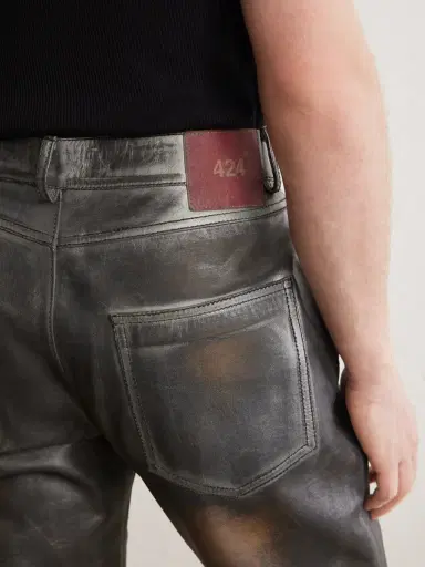 424 Straight-Leg Leather Trousers - Men | Thumbnail 6