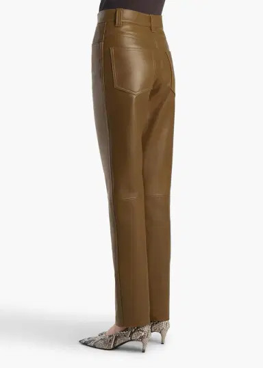 Khaite Callum Pant In Dark Olive Leather | Thumbnail 4 Khaite Callum Pant In Dark Olive Leather | Thumbnail 4