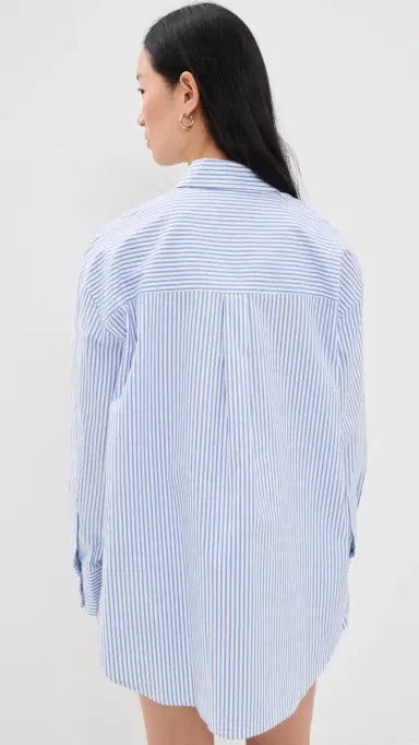 CAROLINE CONSTAS Frankie Blouse Blue White tripe | Thumbnail 3 CAROLINE CONSTAS Frankie Blouse Blue White tripe | Thumbnail 3