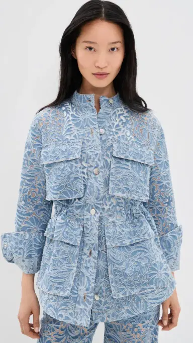 Veronica Beard Jean Burnout Floral Lane Jacket kshre | Thumbnail 2 Veronica Beard Jean Burnout Floral Lane Jacket kshre | Thumbnail 2