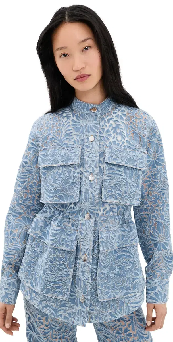 Veronica Beard Jean Burnout Floral ane Jacket kshre