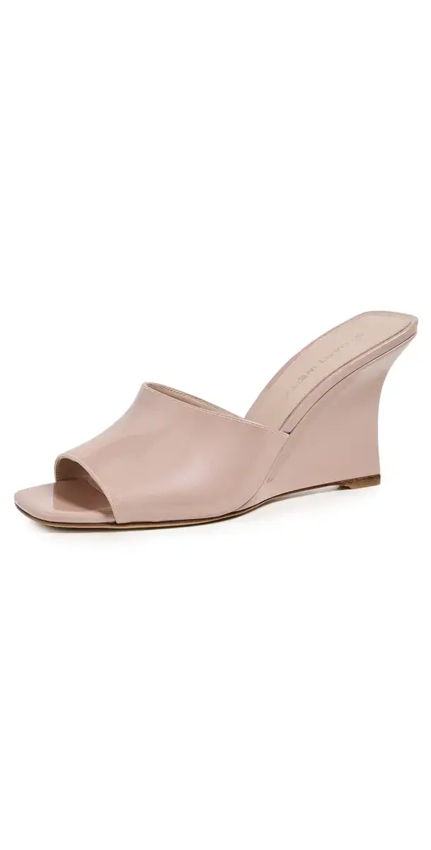 Stuart Weitzman Vinnie Wedge Mules Blushful