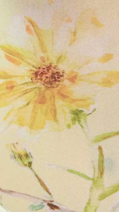 House of Aama Yellow Magnolia Mesh Dress Yellow Floral | Thumbnail 6