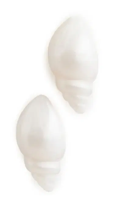 Lele Sadoughi Conch Shell Button Earrings Mother of Pearl One Size | Thumbnail 5