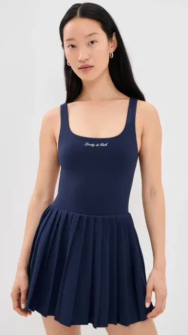 Sporty & Rich Signature Logo Court Dress Dark Navy White | Thumbnail 2 Sporty & Rich Signature Logo Court Dress Dark Navy White | Thumbnail 2