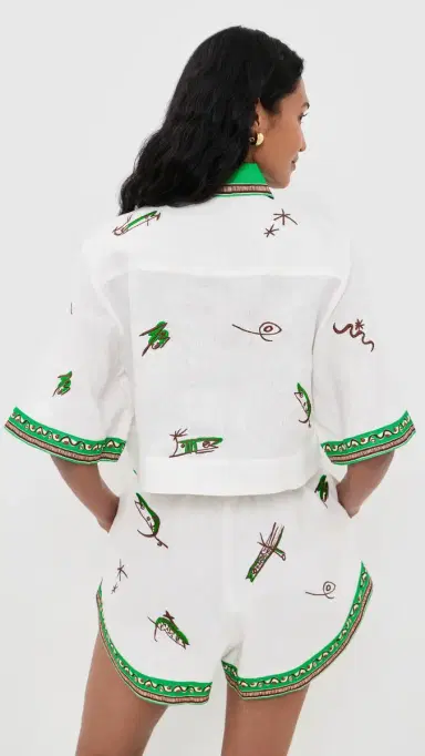 ALÉMAIS Wanda Linen Cropped Shirt | Thumbnail 3