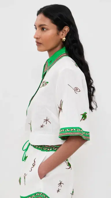 ALÉMAIS Wanda Linen Cropped Shirt | Thumbnail 4