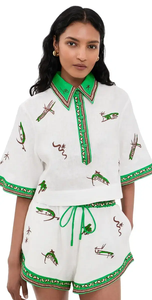 ALÉMAIS Wanda Linen Cropped Shirt