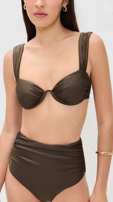 SIMKHAI Anniston Bikini Top Chocolate | Thumbnail 2