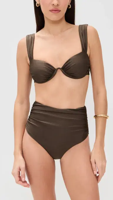 SIMKHAI Anniston Bikini Top Chocolate | Thumbnail 5