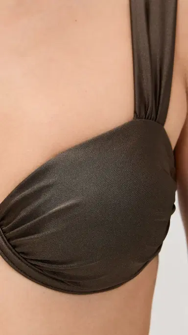 SIMKHAI Anniston Bikini Top Chocolate | Thumbnail 6