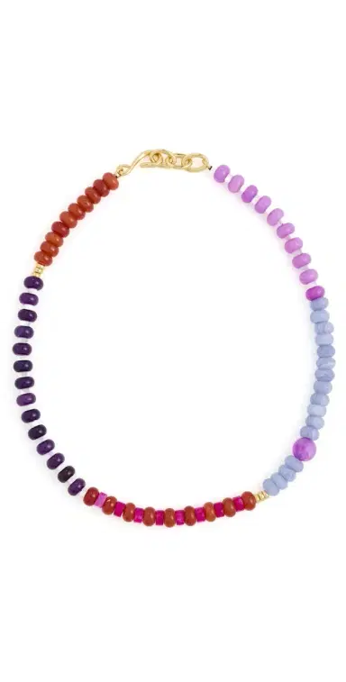 Madewell Stripe Stone Beaded Necklace Warm Wisteria One Size | Thumbnail 1