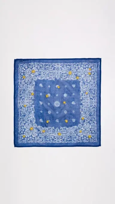 CHAN LUU Embroidered Bandana Vallarta Blue One Size | Thumbnail 2