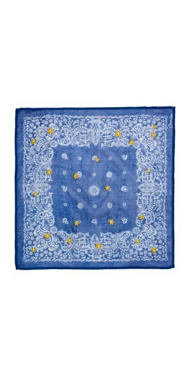 CHAN LUU Embroidered Bandana Vallarta Blue One Size | Thumbnail 1