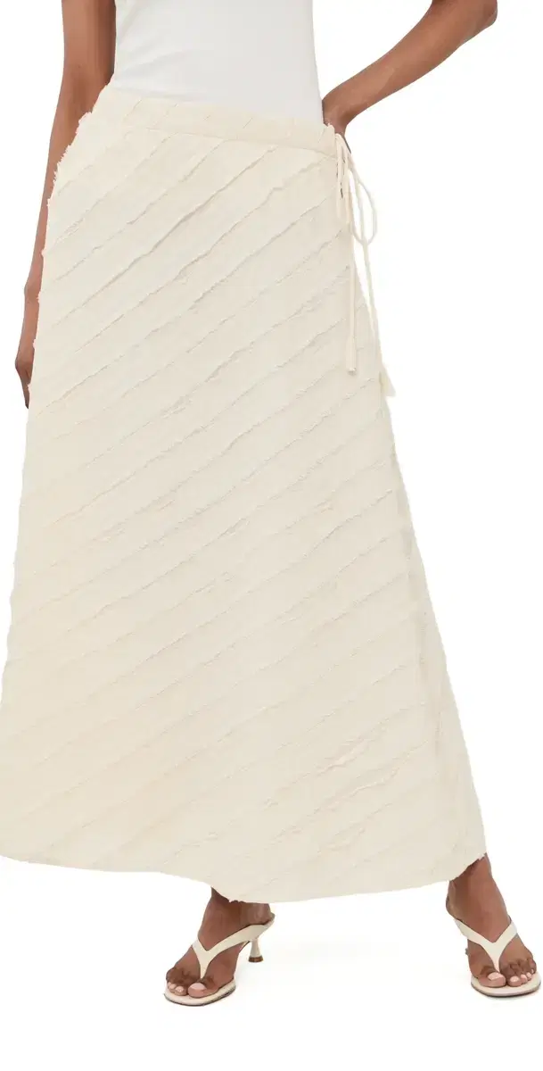 Chan Luu Cotton Strip Circle Skirt Natural