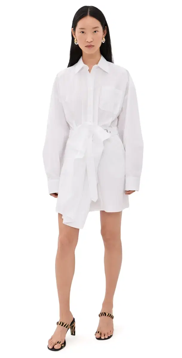 Long Sleeve Mini Dress White