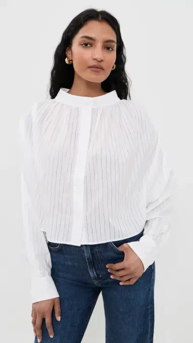 IRO Blissia Button Down Shirt Porcelain | Thumbnail 2