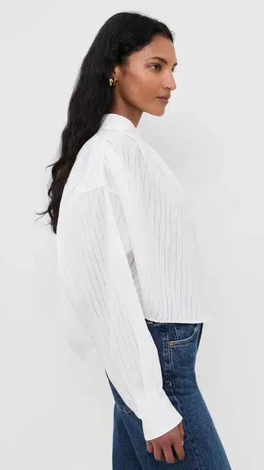 IRO Blissia Button Down Shirt Porcelain | Thumbnail 4