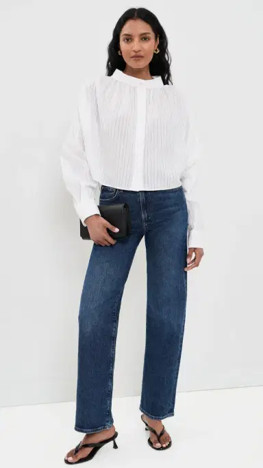 IRO Blissia Button Down Shirt Porcelain | Thumbnail 5