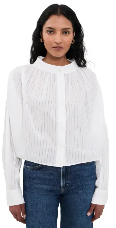 IRO Blissia Button Down Shirt Porcelain | Thumbnail 1