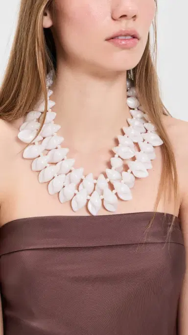 Lele Sadoughi Conch Shell Layered Necklace Mother of Pearl One Size | Thumbnail 3