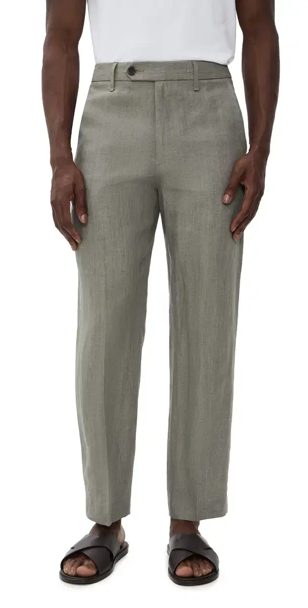 rag & bone Evan Linen Trousers Grey