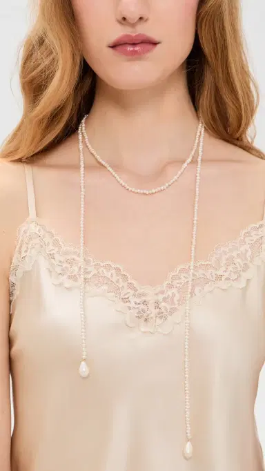 SHASHI Monica Pearl Necklace Pearl One Size | Thumbnail 3