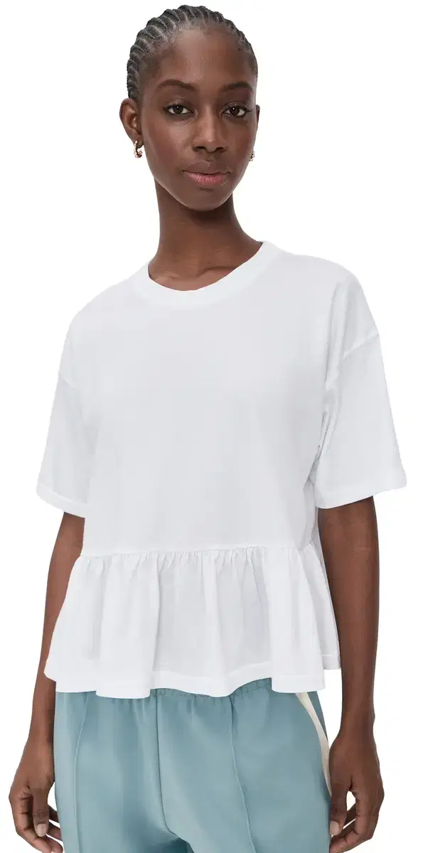 The Great. THE GREAT. The Oversized Ruffle Peplum Tee