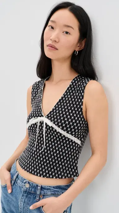Free People Good Graces Top Black Combo M | Thumbnail 2