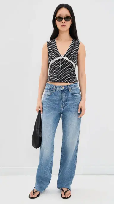 Free People Good Graces Top Black Combo M | Thumbnail 5