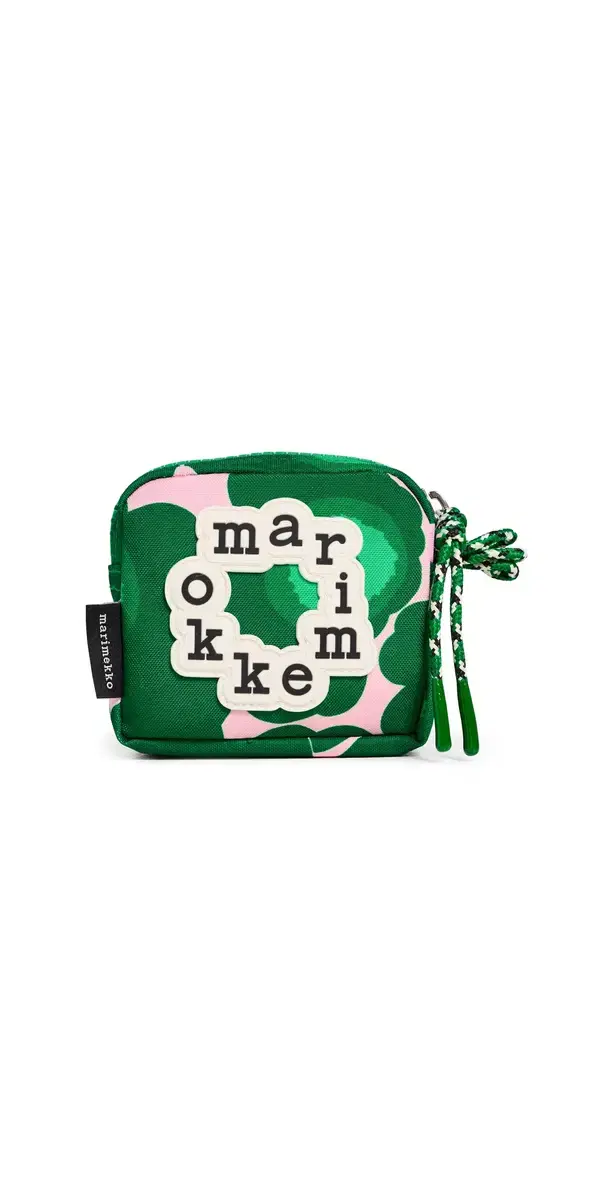 Marimekko Niekka Mini Unikko Pouch dark green, pink, green One Size