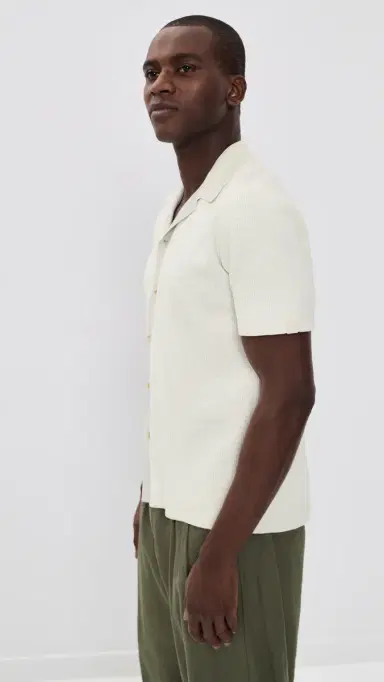 rag & bone Blocked Harvey Camp hirt Chalk | Thumbnail 4