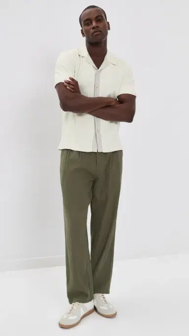rag & bone Blocked Harvey Camp hirt Chalk | Thumbnail 5