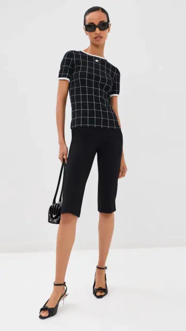 Courrèges ignature Contrast T-Shirt Black/Heritage White | Thumbnail 5