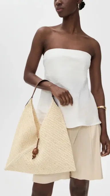 Hunting Season Medium Origami Tote Natural White/Cognac One Size | Thumbnail 3