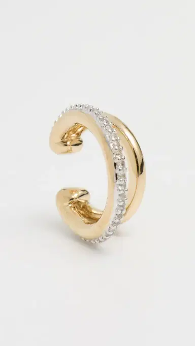 Otiumberg Pave Double Ear Cuff Gold One Size | Thumbnail 2