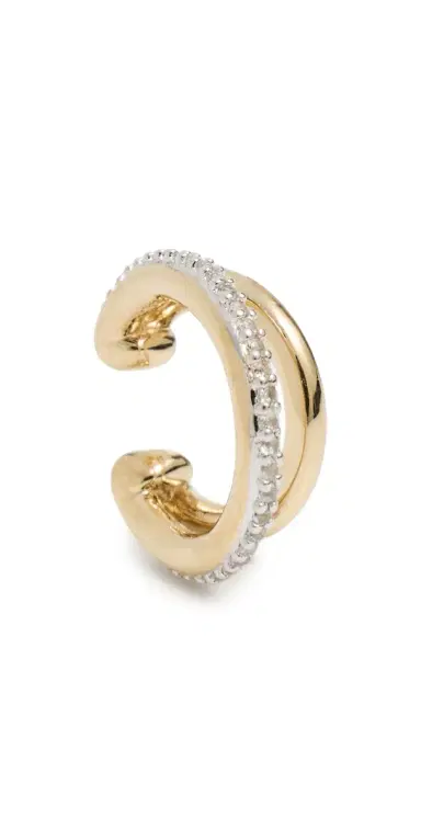 Otiumberg Pave Double Ear Cuff Gold One Size | Thumbnail 1