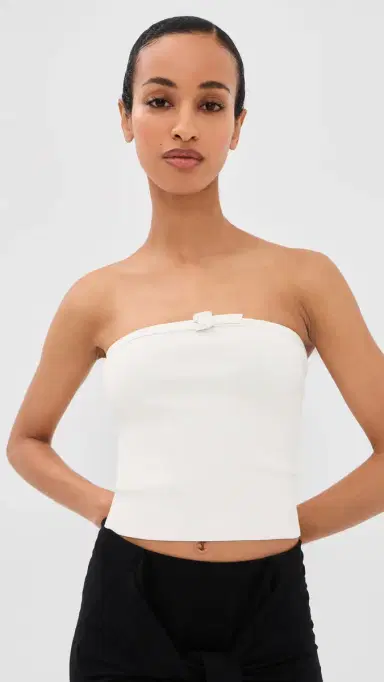 Courrèges Buckle Knit Bustier Top Natural M | Thumbnail 2