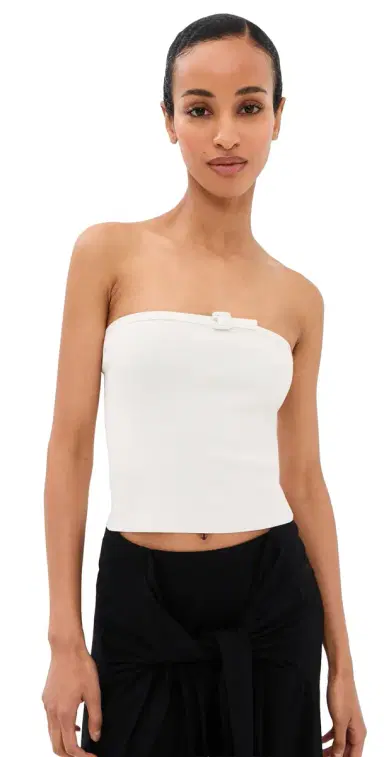 Courrèges Buckle Knit Bustier Top Natural M | Thumbnail 1