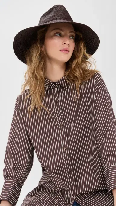 JANESSA LEONE Colette Straw Hat Chocolate S | Thumbnail 4 JANESSA LEONE Colette Straw Hat Chocolate S | Thumbnail 4