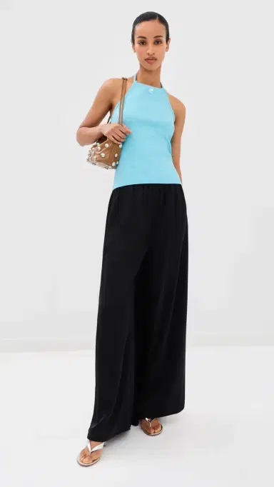 Courrèges Contrast Tie-Back Tank Top Aqua XL | Thumbnail 5