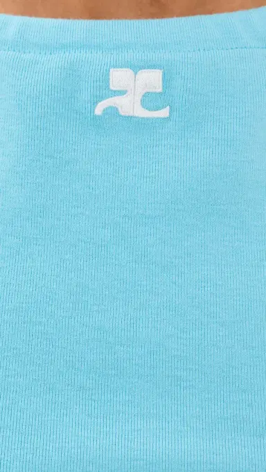Courrèges Contrast Tie-Back Tank Top Aqua XL | Thumbnail 6