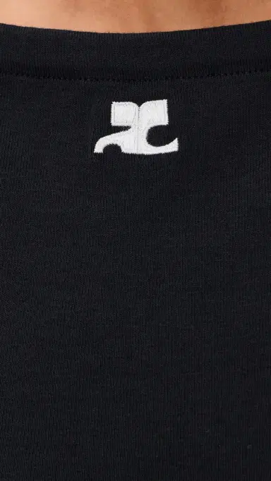 Courrèges Contrast Tie-Back Tank Top Black/Heritage White M | Thumbnail 6