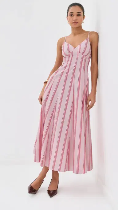 Rosie Assoulin Cami Maxi Dress Red Stripe | Thumbnail 2