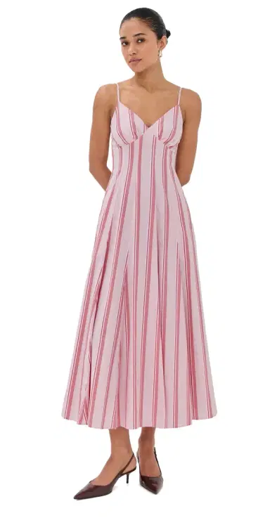 Rosie Assoulin Cami Maxi Dress Red Stripe | Thumbnail 1