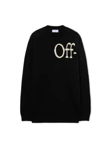 Off-White Bookish Knit Crewneck Sweater | Thumbnail 1 Off-White Bookish Knit Crewneck Sweater | Thumbnail 1