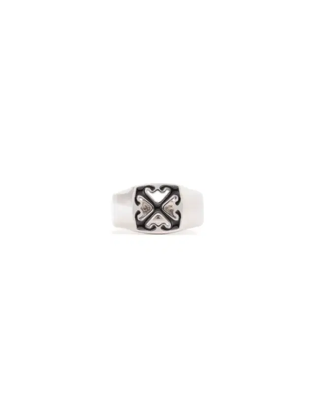 Off-White Enamel Arrow Ring