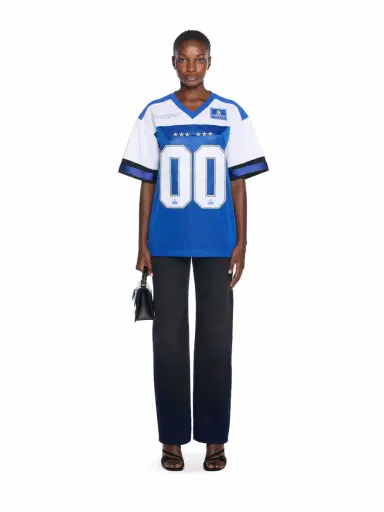 Off-White 00 Royal Mesh Football Logo Tee | Thumbnail 2 Off-White 00 Royal Mesh Football Logo Tee | Thumbnail 2