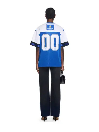 Off-White 00 Royal Mesh Football Logo Tee | Thumbnail 4 Off-White 00 Royal Mesh Football Logo Tee | Thumbnail 4